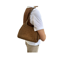 EMMA woven-suede- Genuine leat