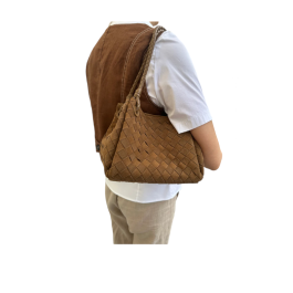 EMMA woven-suede- Genuine leat