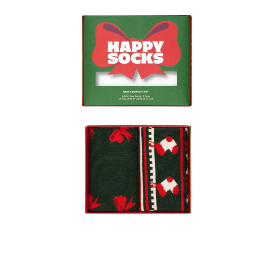 2-Pack Knit And Bow Socks Gift