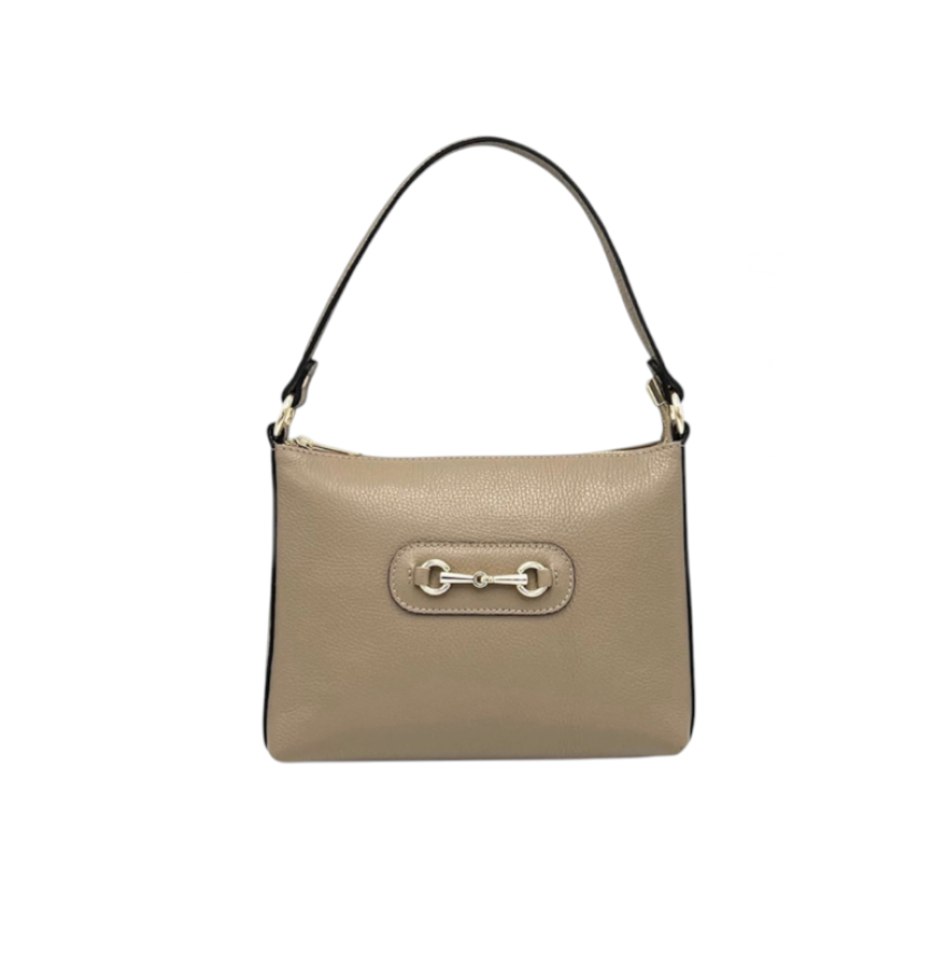 Genuine leather shoulder bag w