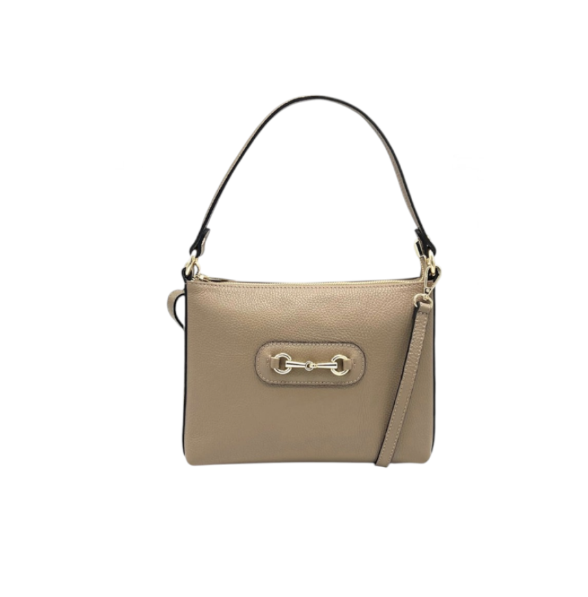 Genuine leather shoulder bag w