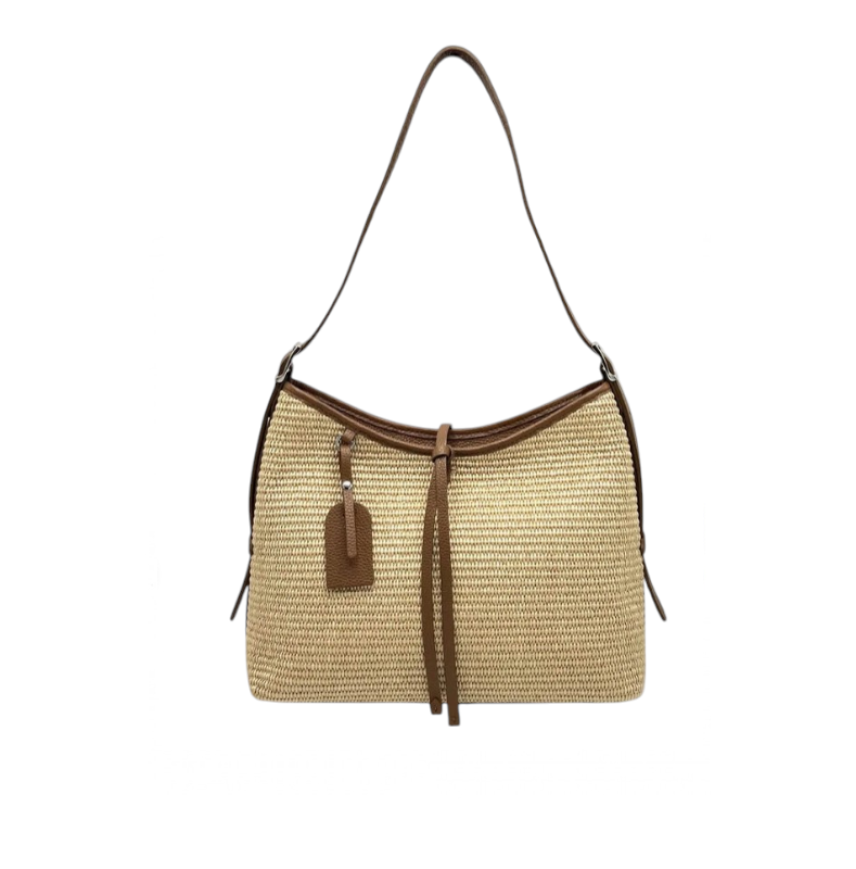 Genuine Leather and Raffia Sho