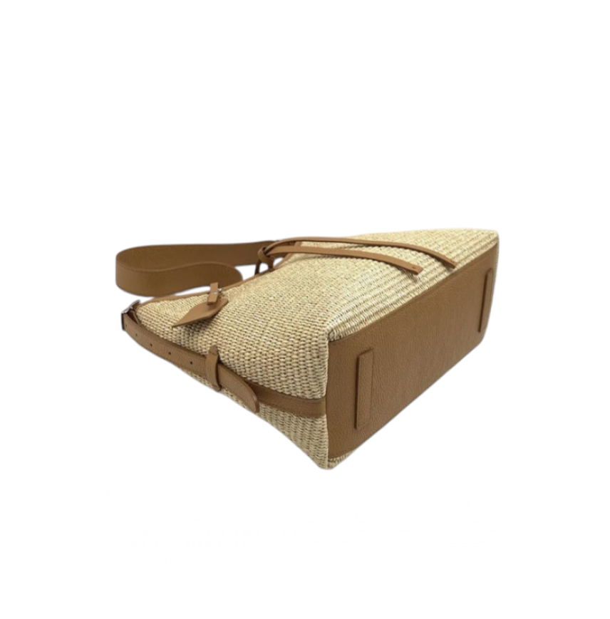 Genuine Leather and Raffia Sho