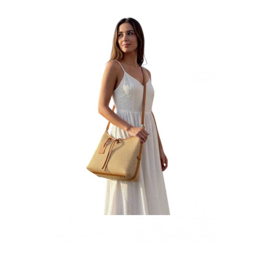 Genuine Leather and Raffia Sho