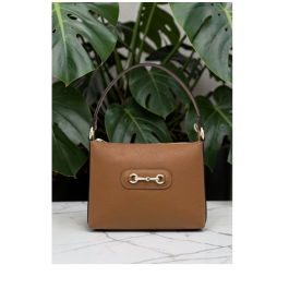 Genuine leather shoulder bag w