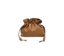 Genuine leather drawstring pou