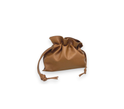 Genuine leather drawstring pou